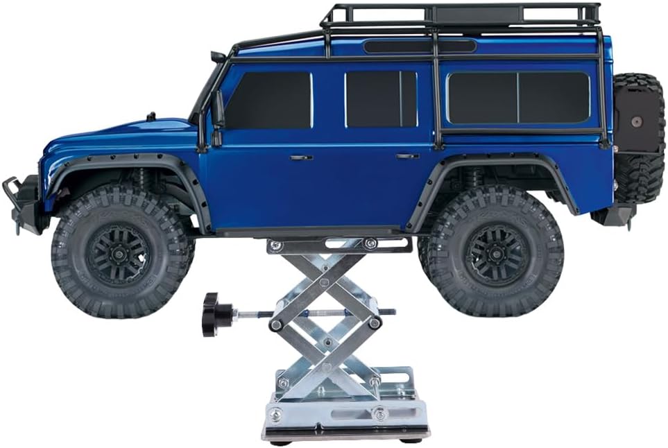 RC Car Work Stand, Stainless Steel Adjustable RC Repair Stand with Anti-Slip Base, All-Metal Maintenance Lift for 1/5 1/7 1/8 1/10 1/12 Scale RC Cars Upgrades