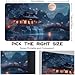 Playmat for MTG Pavilion Lake Bridge Under the Moon Magic Play Mat 24x14 Inch Card Game Mat for Magic The Gathering TCG PTCG Playmat with Free Storage Bags Non-Slip Backing and Stitched Edge