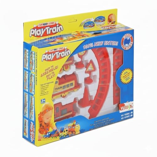 Image of Battery Operated Railway Train Set for Boys | Express Engine with Passenger & Coal Wagon | 14 Piece Fun Educational Track Toy
