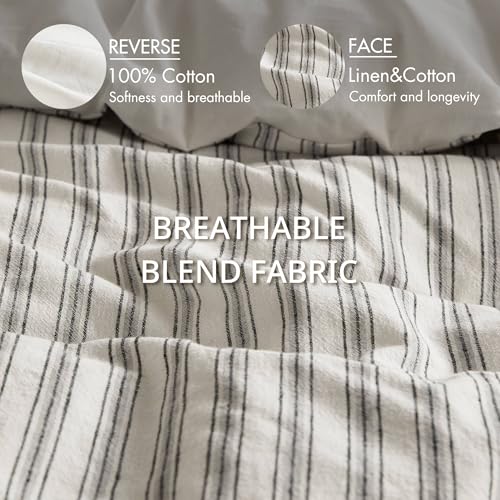 Image of Madison Park Linen Cotton Rayon Blend Duvet Cover Set, 3PC Queen