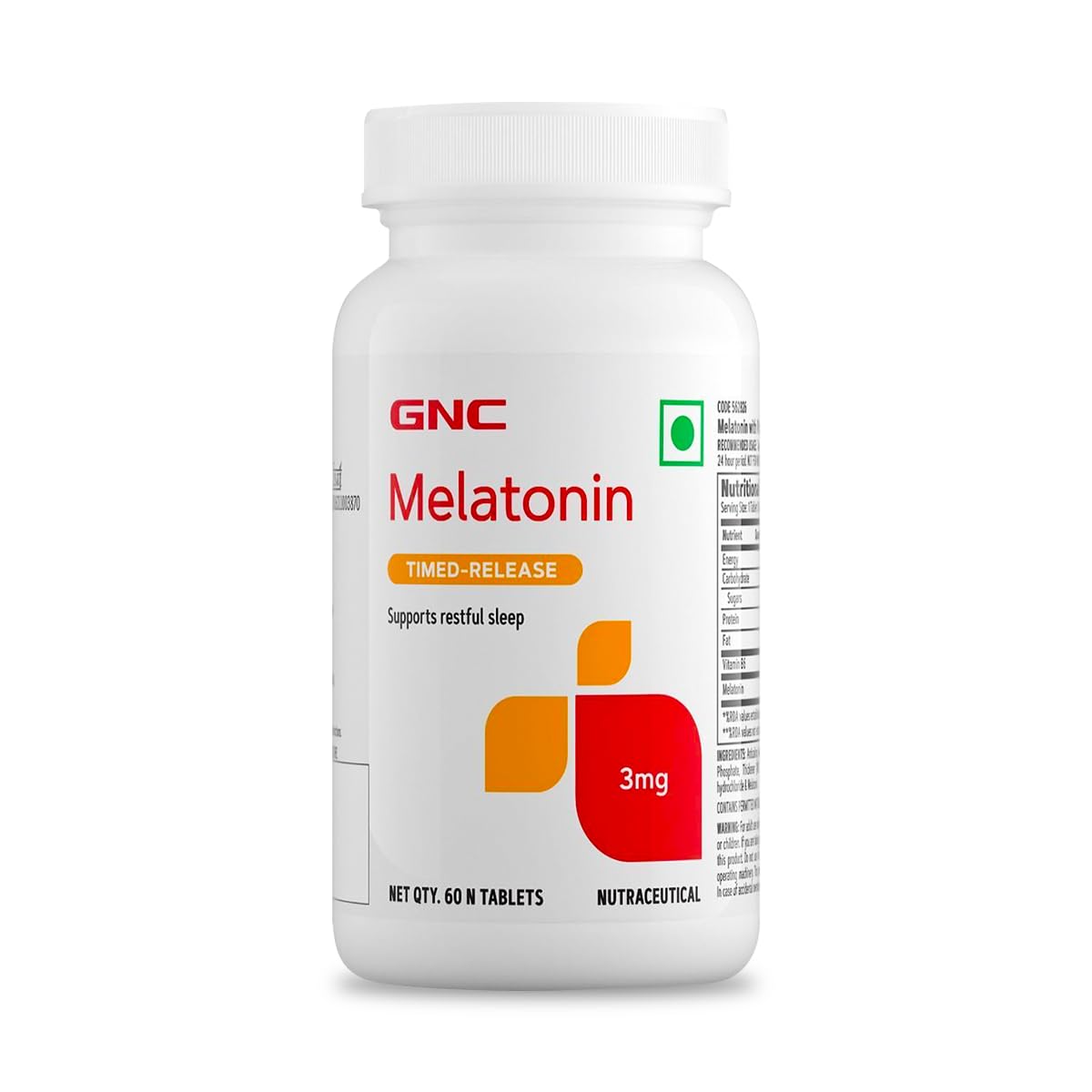 GNC Melatonin with Vitamin B6 | 60 Veg Tablets | 3mg Melatonin & 2 mg Vitamin B6 for Restful Sleep | Improves Sleep Quality | Regulates Sleep-Wake Cycle | Relaxes Nervous System | USA-formulated-image-48