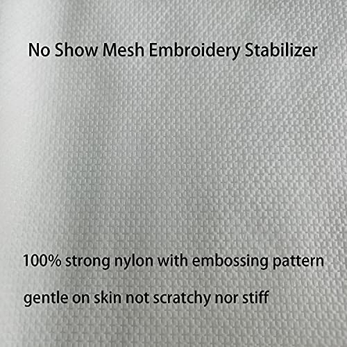 No Show Mesh Machine Embroidery Stabilizer Backing 12" X 50 Yd/Roll - Seneme Light Weight 1.8 Oz Poly Mesh Cut Away Stabilizer For Machine Embroidery, Hand Sewing, Hoop & Stitch #TOP1