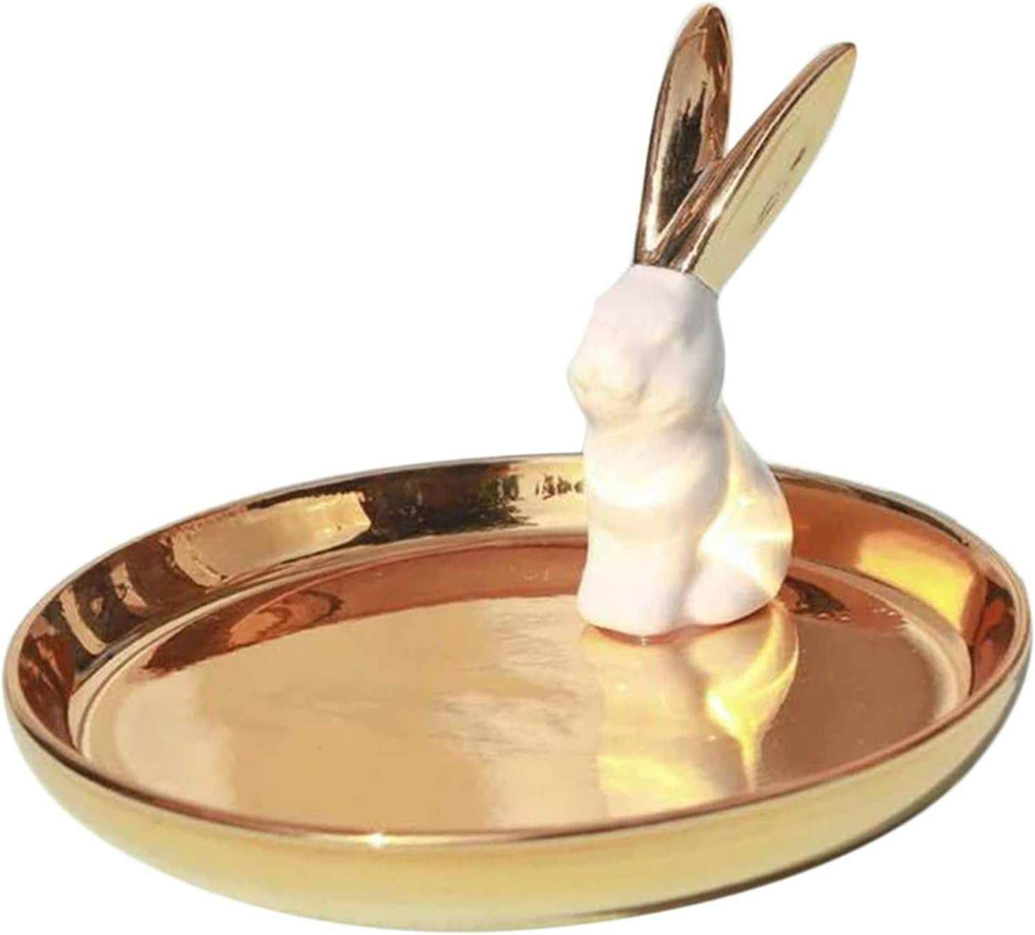 AVFORA Caja pequeña for joyería, bandeja de baratijas de cerámica, soporte for anillo, plato, bandeja de almacenamiento for joyería