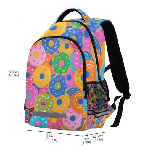 KLL Colorful Cartoon Doughnut Food Designed cute backpack for kids girls with large book bags for student morrales escolares para ni?os3
