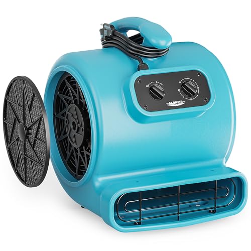 ALORAIR (2024) Ventilador de aire 3000 CFM para uso industrial, taller y hogar, ideal para restauración de daños por agua y fontanería, color azul GE3000TF