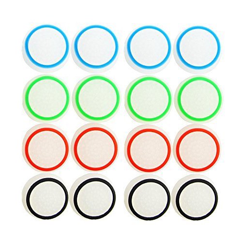 CTYRZCH 8 Pairs/16 PCS Replacement Silicone Analog Controller Joystick Luminous Thumb Stick Grips Caps Cover for PS4 PS3 Xbox One/360 Wireless Controllers