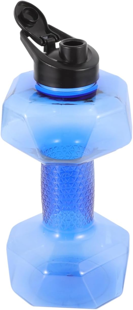 Portable 750ml Dumbbell Style Exercise Water Bottle with Silicone Seal, Lightweight Outdoor Gym Kettle for Weight Loss (blue) image 3