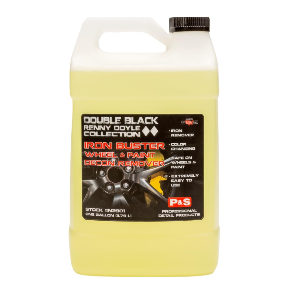 P & S PROFESSIONAL DETAIL PRODUCTS Iron Buster - Removedor de ruedas y pintura Decon, pH equilibrado, seguro en ruedas de aleación, cromo, acero y aluminio, 1 galón