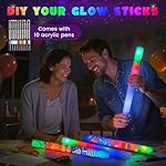 LovesTown 20PCS LED Foam Sticks, Glow Sticks Bulk Party Favors with 3Modes Flashing, Glow in The Dark Party Supplies for Wedding, Spooky Celebrations, Camping, Birthday, Carnival, New Year - Image 2