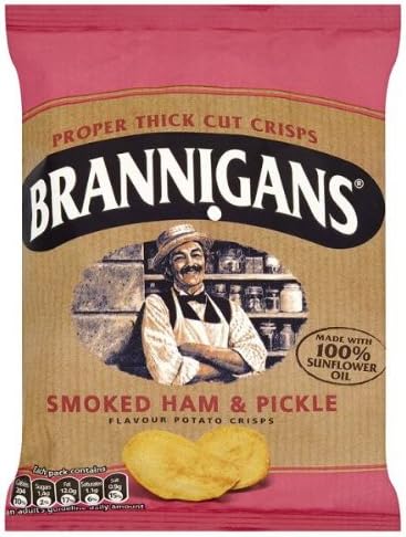 Brannigans from McCoy's Smoked Ham & Pickle Flavour Potato Chips 40g - Pack of 36