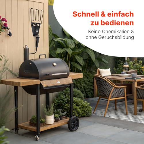 Clatronic® elektrischer Grillanzünder | Anzünden von Holzkohle | Grillfeuer in ca. 10 Min | Anzünder mit minimaler Rauchentwicklung | Keine Chemikalien u. Geruchsbildung | Grill Zubehör | EGA 3404