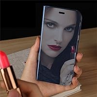 Vista 4 de Funda compatible con Galaxy A32 4G, diseño de espejo delgado, diseño de espejo transparente, estilo libro, carcasa protectora ultradelgada
