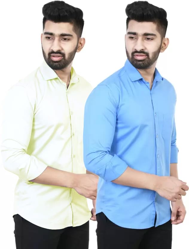 Image of Tee Projekt Premium Plain Cotton Shirt for Men | Cotton Shirt | Casual Shirt | Solid Shirt | Full Sleeves | Formal Shirt