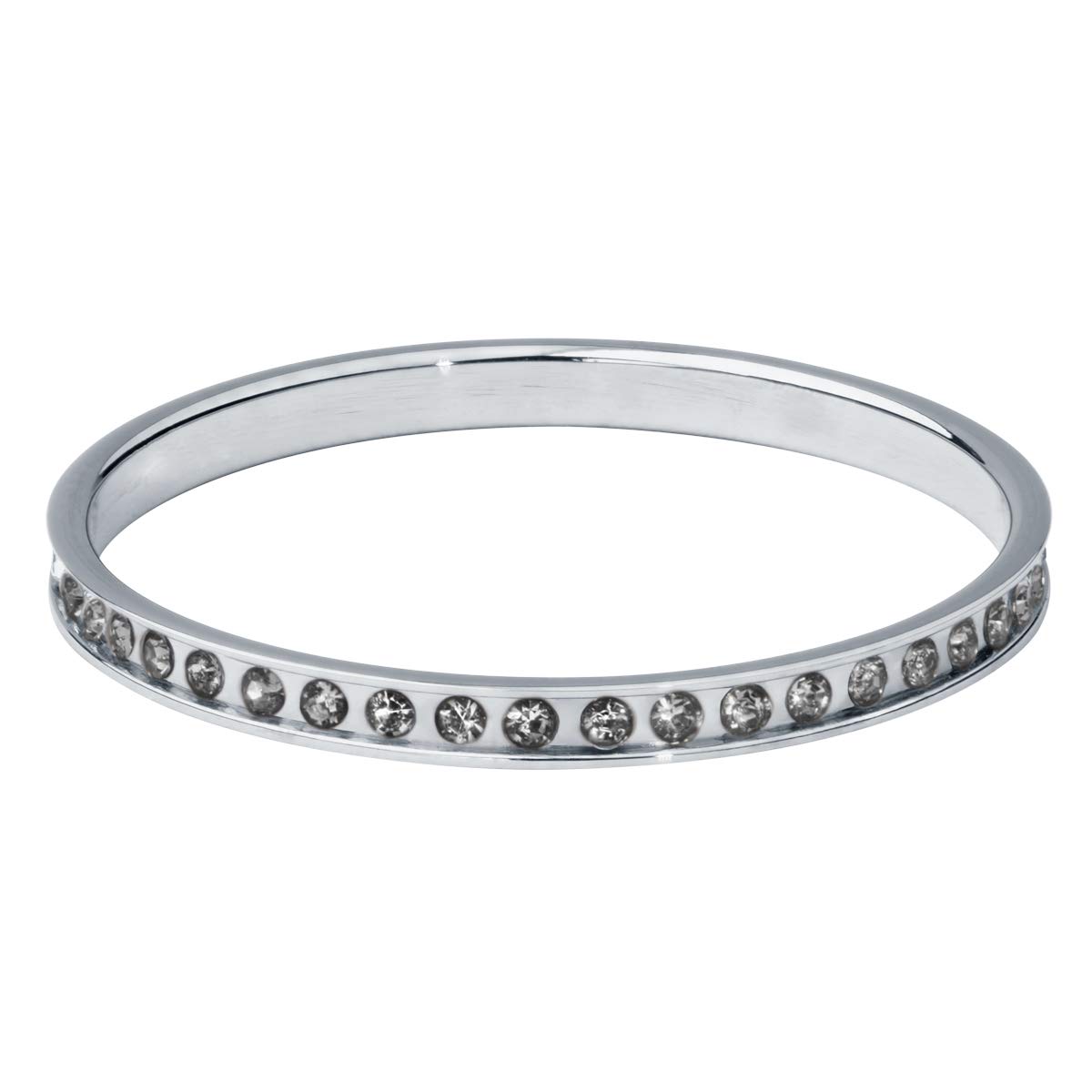 Quiges - Set di anelli impilabili in acciaio INOX con 3 anelli interni e 1 anello base e Acciaio inossidabile, 57 (18.1), colore: Argento, cod. SRS018S18