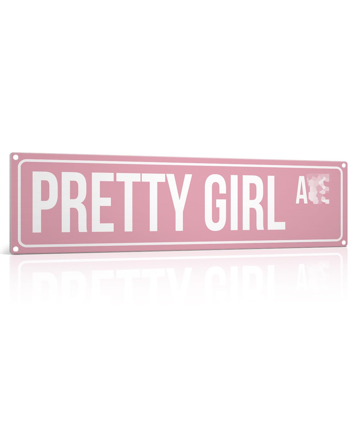 Pretty Girl Avenue Metal Sign - Pink Wall Decor for Girls Room Bedroom Dorm, Princess Room Decor, Gifts for Women Girl, Retro Street Signs 15x4 Inches