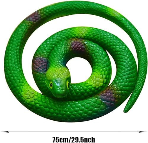 Tokaneit 2 Stück Fake Schlange Spielzeug, Kunststoff Schlangen, Gummi Simulation Schlange, Gummi Gefälschte Schlangen, Verschiedene Bunte Gefälschte Schlange, Garten Props Witz-Streich-Geschen