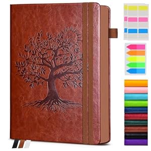 Vintage Leather Journal – 300 Page Lined Journal Notebook with Numbered Pages,A5 Notebook for Women Men,Travel Diary,Daily Journal for Writing, Note Taking, School & Work (5.8″ x 8.3″)