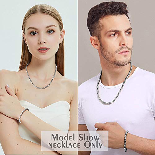 Image of Necklace or Bracelet for Women and Men, Beaded Chain Stainless Steel, Handmade Jewelry, Thick of 6-8MM and Length of 7-40 inch Optional