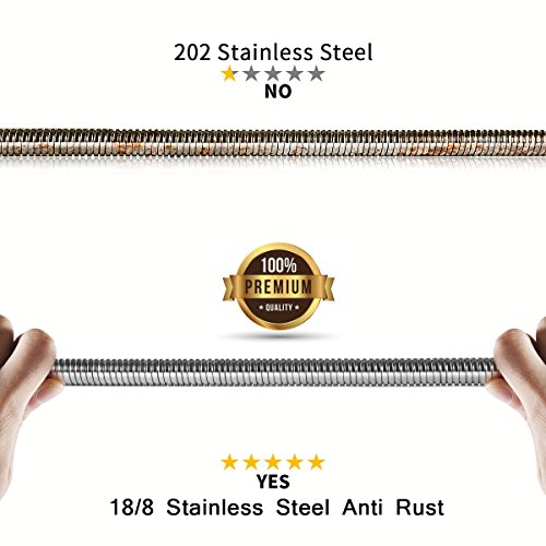 HooSeen Shower Hose, 79-inch Extra Long 18/8 Stainless Steel Handheld Showerhead Hose Replacement with Solid Brass Connector