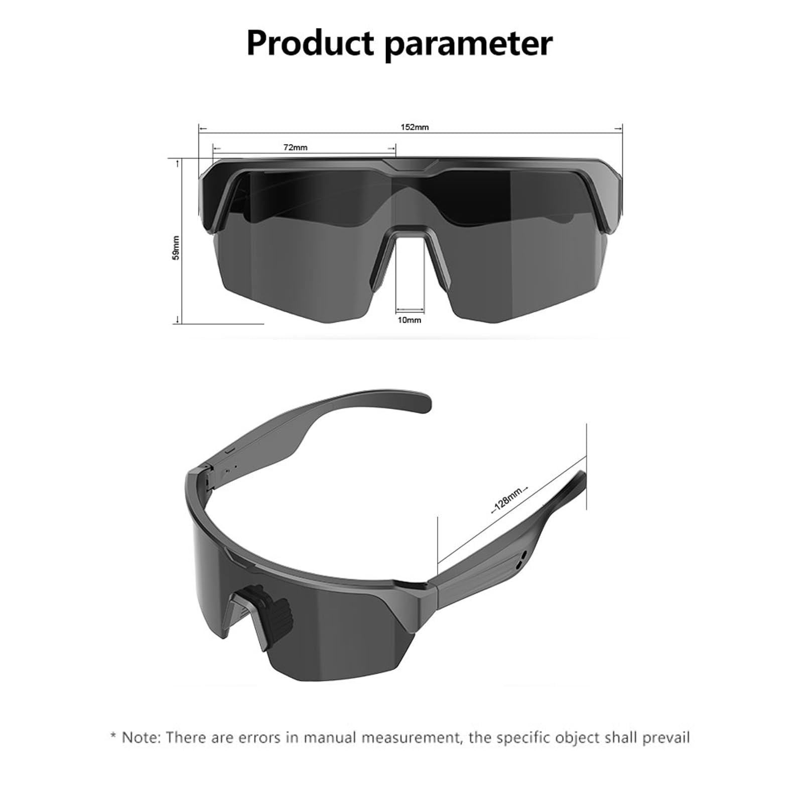 Cycling Bluetooth Glasses, Smart Sports Glasses for Men Women, Bluetooth Sunglasses 5.3 with UV400 Protection Outdoor Glasses for Running Driving Fishing Golf