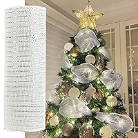 CT CRAFT LLC Ruban En Maille Métallique à Paillettes Scintillantes - 10 Cm X 9 M - Doré - Pour Décoration De Noël, Décoration D'intérieur, Emballage Cadeau, Bricolage, Artisanat