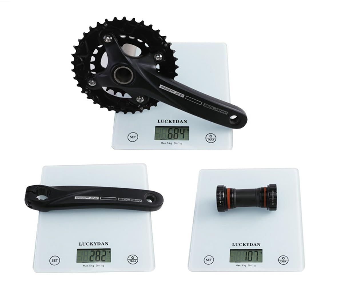 170mm MTB Integrado Hueco Platos Y Bielas Plato Redondo Platos con Soporte Inferior 22-36T 24-38T Aleación De Aluminio Platos Y Bielas