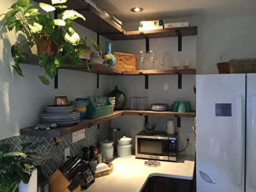 Shelf Brackets 8 Inch Lip Brackets For Shelves, Industrial Forged Steel Heavy Duty Wall Rustic Floating Shelf Bracket - 2 Pack（7.25"X4"） #TOP4