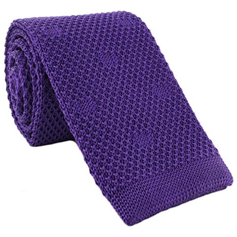 Textured Spot Silk Knitted Tie (Purple) Cover