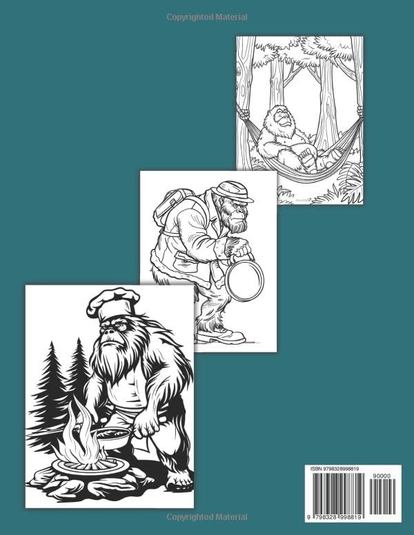Bigfoot Coloring Book: Sasquatch in Woods Coloring Pages For Adults, Teens and Kids - Image 2