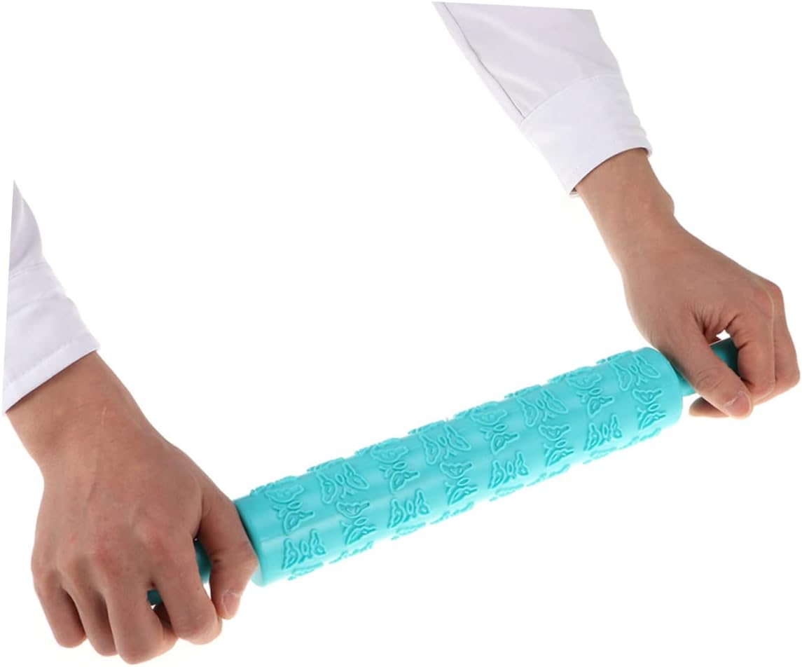 Cabilock Multifunctional 8-Piece Plastic Embossed Rolling Pin Set for DIY Baking Patterned Dough Roller for Cookies Pastry and Cake Decorating Random Style