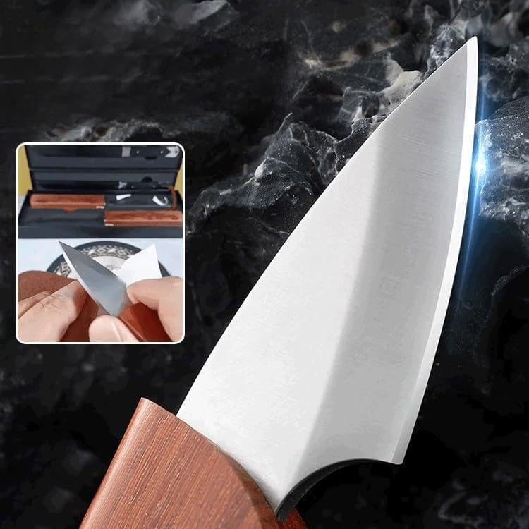 ORBITORA Pocket Folding Knife with Wooden Handle, Compact Portable EDC Mini Knife, Sharp Stainless Steel Blade for Cutter for Vegetables and Fruits, 1
