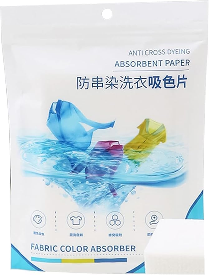 Image of Color Catcher Laundry Sheets | Fabric Color Absorber Anti Color Transfer Wash Sheets | Dye Trapping Laundry Paper for Mixed Clothes | Washing Machine & Hand Wash | 50 Sheets