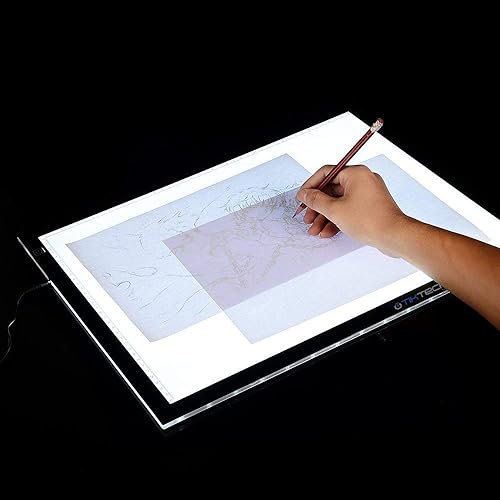 Miniatura 2 de Ultra delgado portátil LED que rastrea la caja de luz que se puede atenuar brillo LED, almohadilla para calcar arte para artista de dibujo,