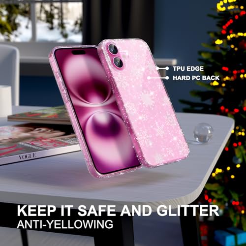 Coque iPhone 16 Plus à paillettes scintillantes protection de qualité militaire flocon - 7