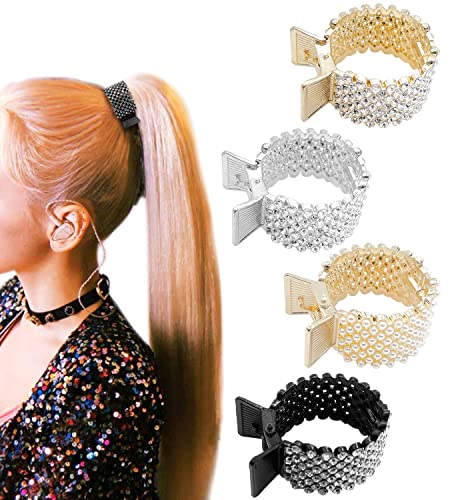 Pince cheveux carré XYQMLY 1.8 po, strass, 4 styles