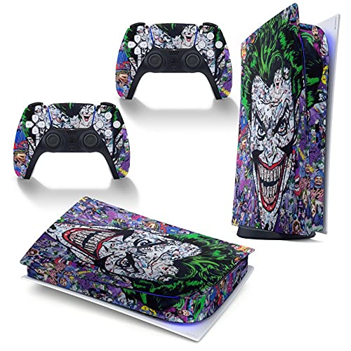ZHENGJC Comic Books Joker PS5 Controller Skin Vinyl Sticker Decal Cover for Playstation 5 Console and Controllers, multicolor, One size 