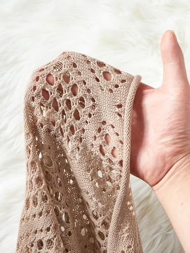 Image of Verdusa Women's Hollow Out Sheer Knit Top Dolman Sleeve Pullover Cover Up