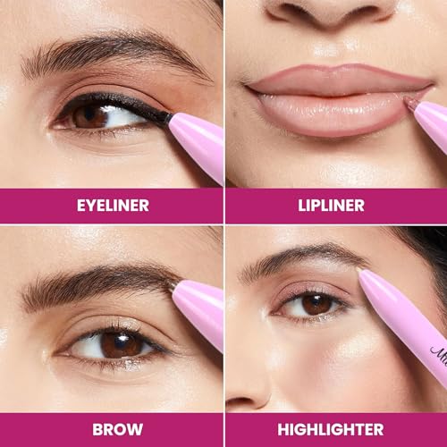 Image of Milagro Beauty 4-In-1 Makeup Pen, Smudgeproof & Waterproof Eyeliner, Lip Liner, Highlighter & Eyebrow Pencil With Rich Color Payoff, 24-Hour Long Stay