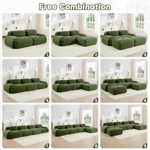 Image of Corduroy Modular Sectional Sofa, Oversized Cloud Couches for Living Room