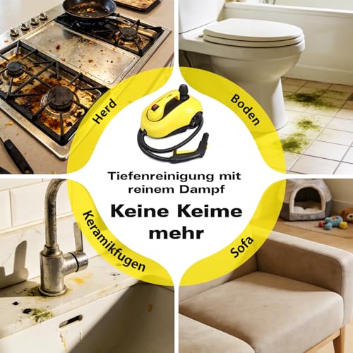 TVD Dampfreiniger, Polstermöbelreiniger, Dampfreiniger mit 5 m extra langem Netzkabel für Bodendampfer, Ofen, Teppich, Sofa, Polster, Bettwanzen.