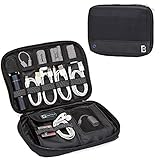 BGTREND Electronic Organizer, Small Travel Cable Bag Compatible with Power Bank, Adapter, USB Charger, SD Card, Black