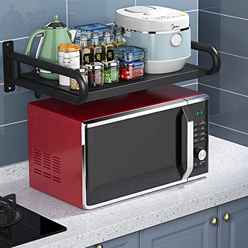 LKHGTR Pianto di stoccaggio a microonde in Acciaio Inossidabile con 6 Ganci mensole da Cucina Appeso per Piatti Forno tostapane Nero Salva Made in China