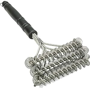 Grill Brush for Outdoor Grill Bristle Free – Heavy Duty 18″ Grill Cleaner Brush Bristle Free & Grill Scraper – Stainless Steel Grill Accessories Tools – Extra Wide BBQ Brush for Grill Cleaning