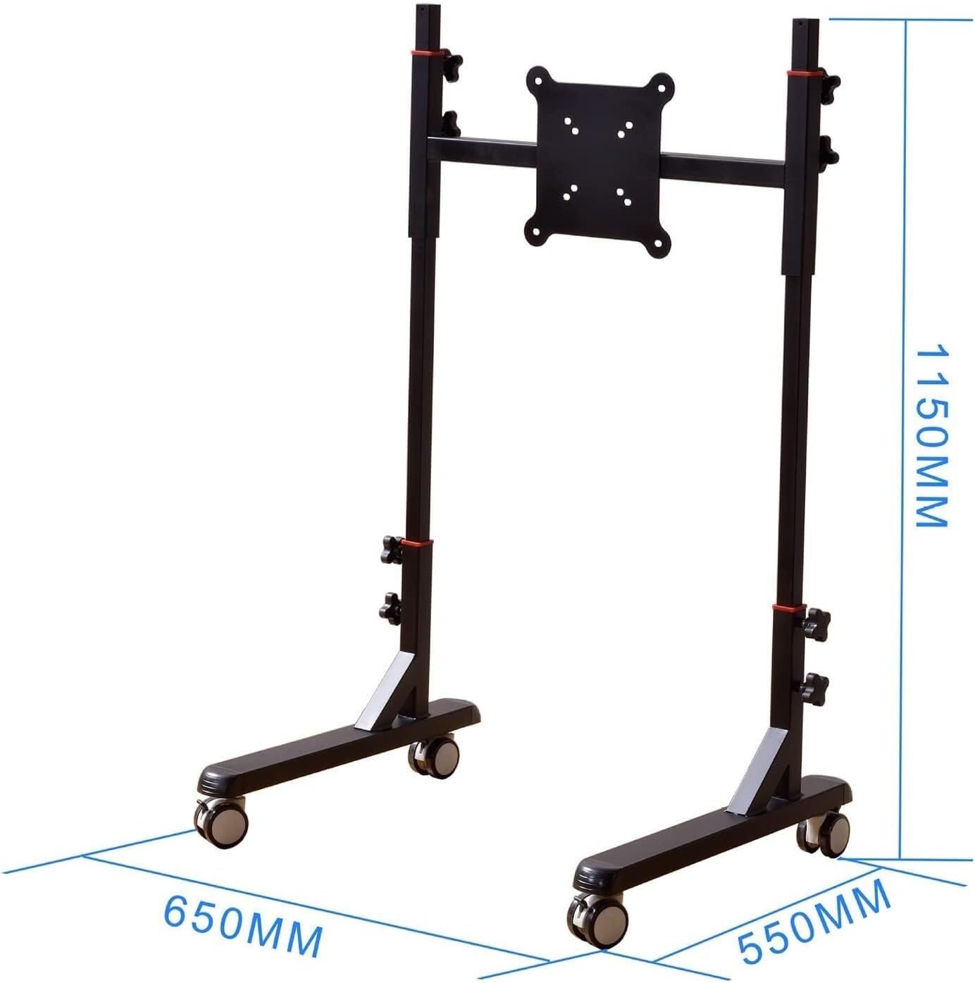 YCQYM Soporte rodante portátil para TV con Ruedas TV Ajustable para televisores de 55" Soporte móvil para Piso con Ajuste de Altura y Estante de Almacenamiento Ideal para Uso en el hogar y la