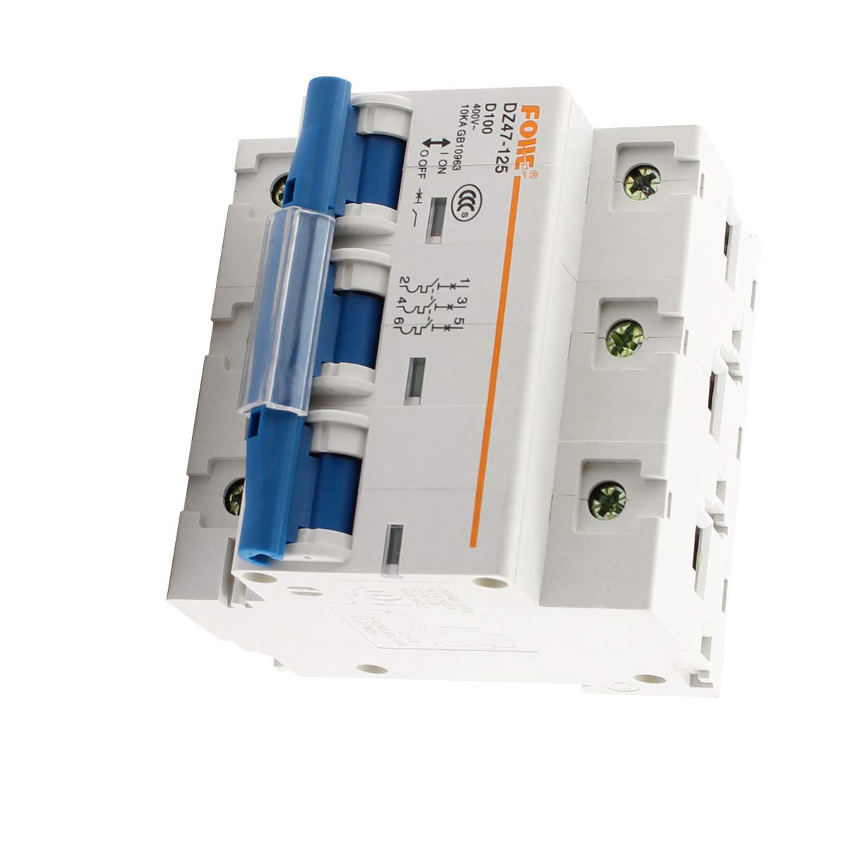 Aexit DZ47-125 3 Circuit Breakers Poles Circuit Breaker Overload Protection AC 400V Miniature Circuit Breakers 100A 10KA