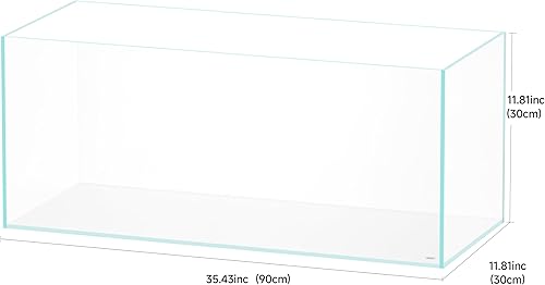 Miniatura 194 de LANDEN Tanque de acuario de hierro bajo sin borde de 25C de 3.7 galones, 9.84 x 9.84 x 9.84 pulgadas de alto, 0.197 in de grosor con alfombrilla