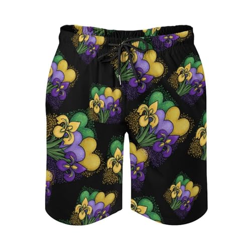 Mardi And Gras(1) Mens Swim Trunks Quick Dry Board Shorts Beach Swimwear Bathing Suits2