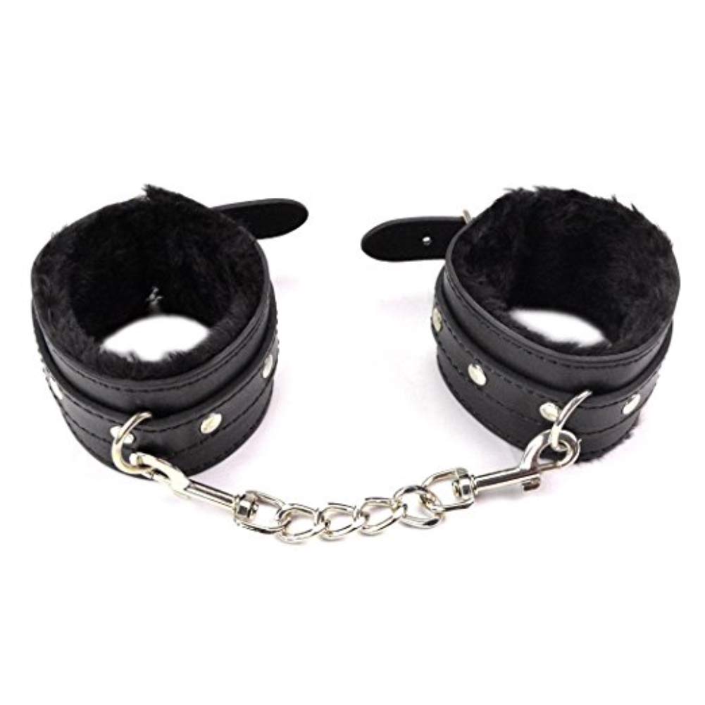 Game Party Handcuffs Juega Con Accesorios De Cuero (negro)