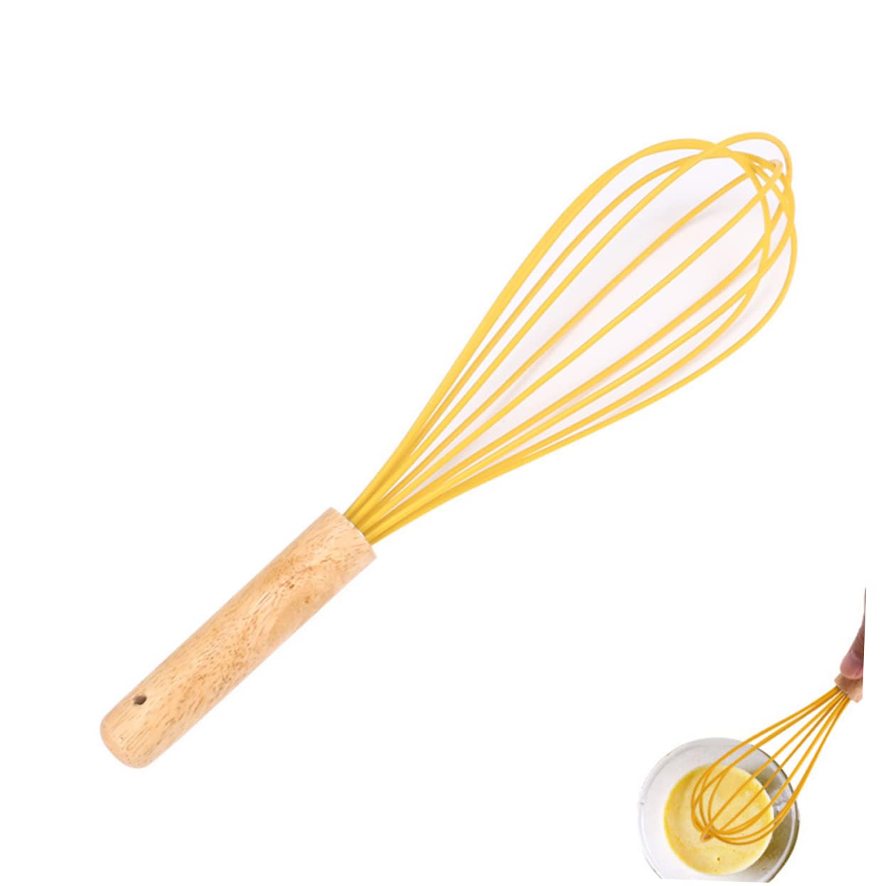 WEKADRIN 3pcs Beater Comfortable Grip Hand Whisk for Mixing Baking Food-grade Kitchen Gadget for Home Restaurant Use