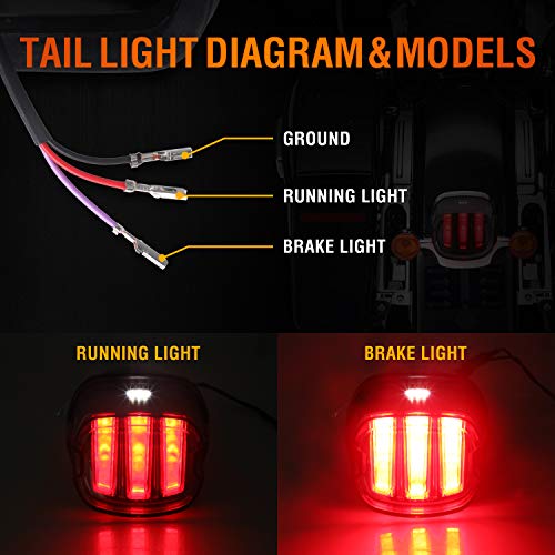 Dot Approved Smoked Led Tail Light With Turn Signal Brake License Plate Light Compatible With Dyna Fatboy Road King Electra Glide Nightster Street Bob,Emc Bulit-In #TOP3